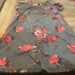 Pink violet floral dress